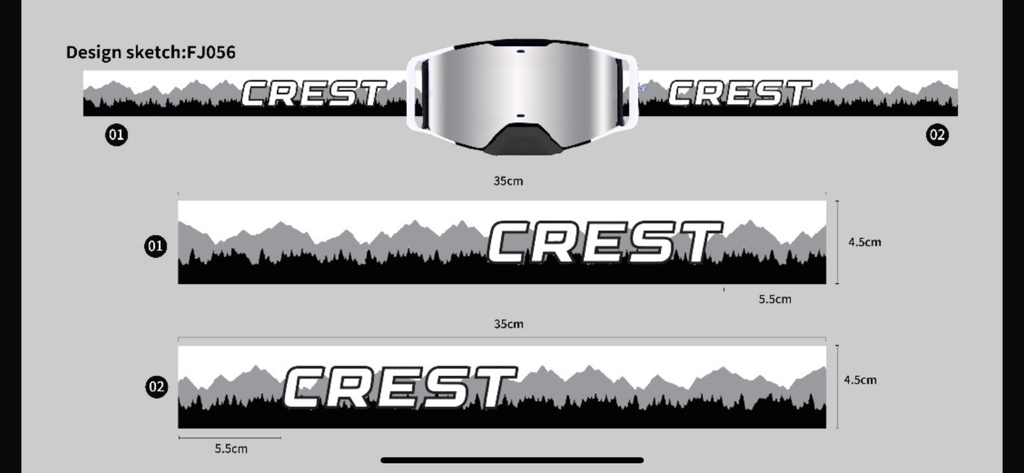 CREST Dirtbike Goggle in Silver/White